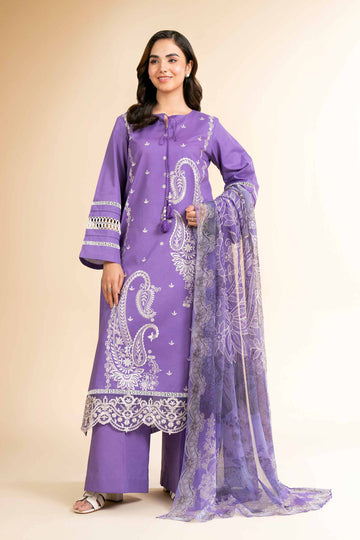 Nishat Linen 3 Piece - Digital Printed Embroidered Suit - 42501611 Online Shopping